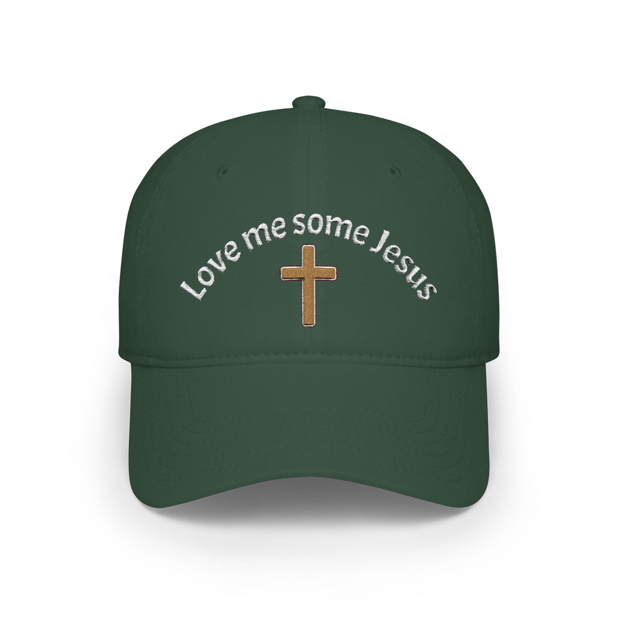 Christian Embroidered Baseball Cap — "Love me some Jesus" Cross Hat