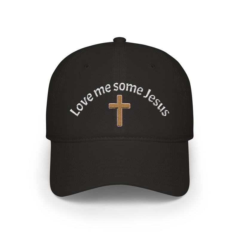 Christian Embroidered Baseball Cap — "Love me some Jesus" Cross Hat