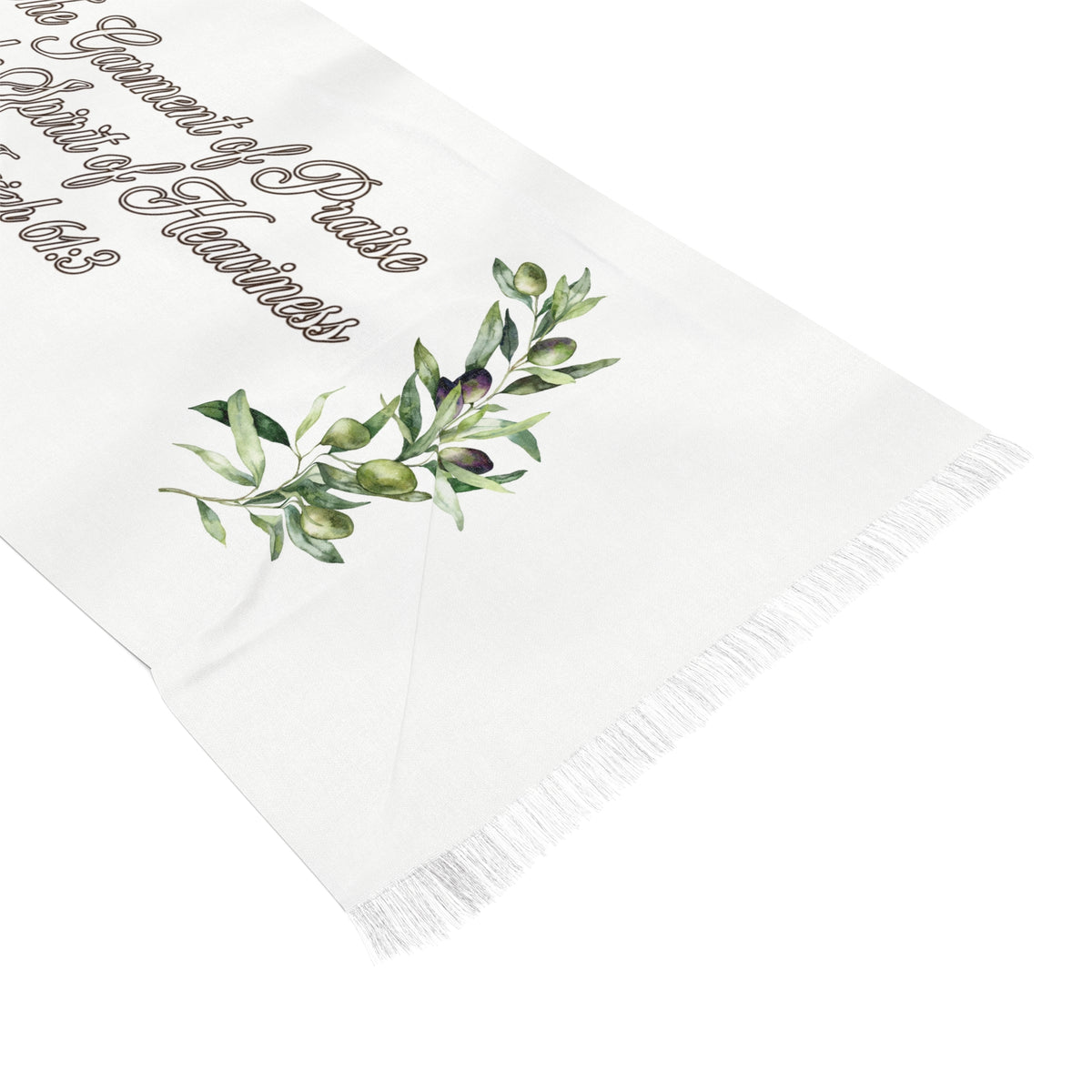 Christian Prayer Scarf — "The Garment of Praise for the Spirit of Heaviness" Bible Verse Stole